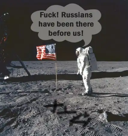 Космонавты на Луне. Фотожаба