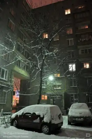 Первый снегопад в Москве
