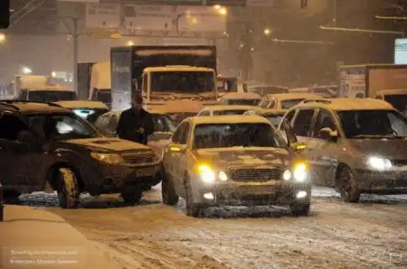 Первый снегопад в Москве