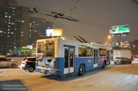 Первый снегопад в Москве