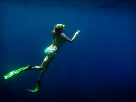 Under water
