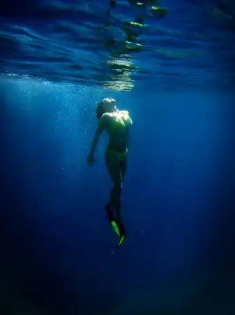 Under water