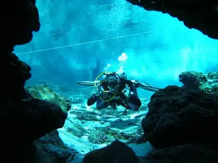 Under water