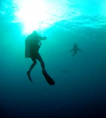 Under water