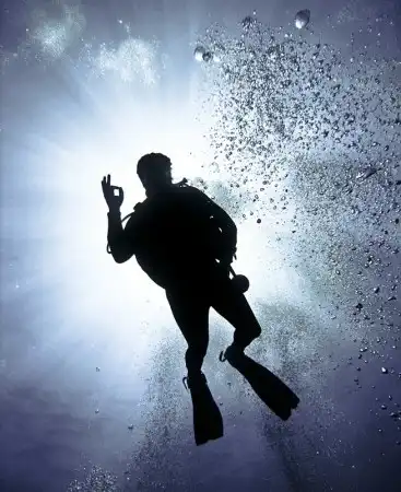 Under water