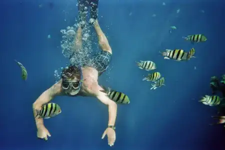 Under water