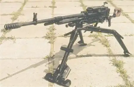 KORD 12,7 mm machine gun(Shooting a machine gun, standing)