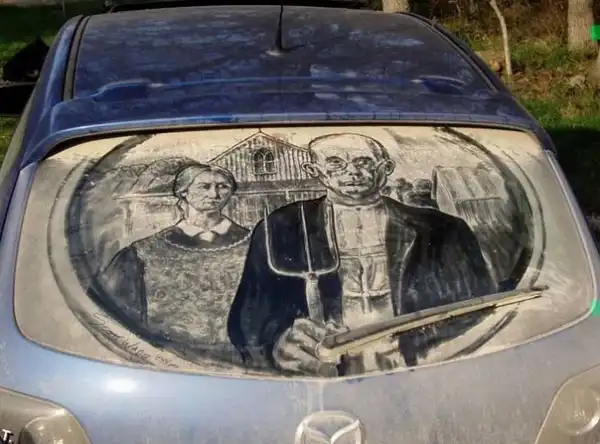 Рисунки на грязных автомобилях