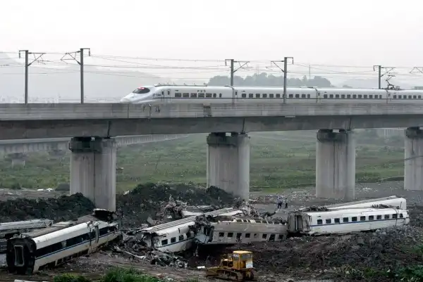 Страшная железнодорожная авария в Китае