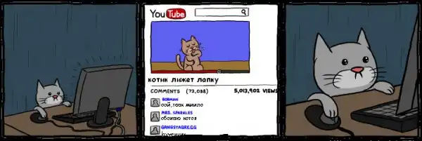 Про кота и YouTube (3 картинки)