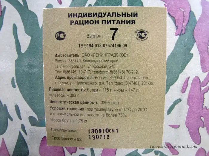 Армейский сухпаёк Армейский сухпаёк