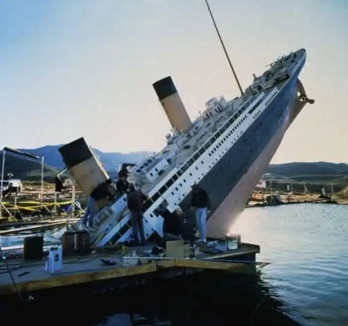 Кадры со съемок фильма "Титаник"