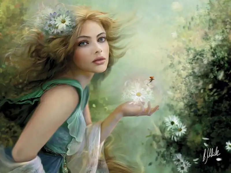 Рисованные девушки в стиле FANTASY
