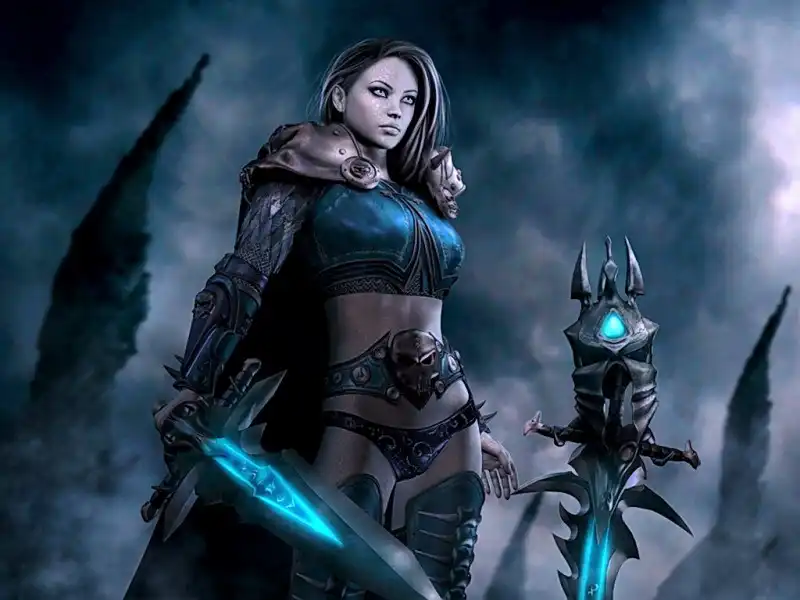 Рисованные девушки в стиле FANTASY
