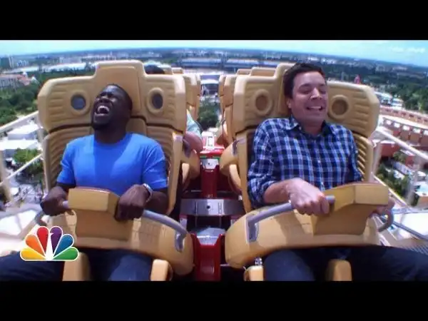 Jimmy and Kevin Hart Ride a Roller Coaster