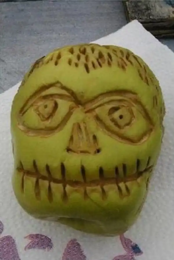 Сушеная голова из яблока