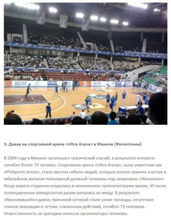 Трагические случаи массовой давки и паники
