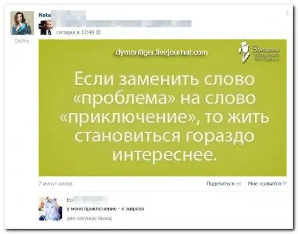комментарии из социальных сетей.