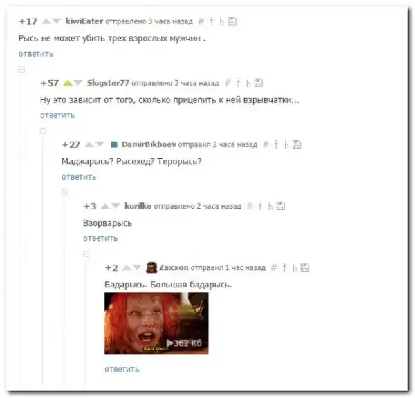 комментарии из социальных сетей.