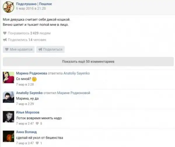 ПОШЛЫЕ ПОСТЫ  С ЗАБАВНЫМИ КОММЕНТАРИЯМИ К НИМ.