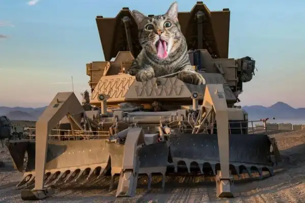 Нет войне, да - котикам: фотошопер соединяет гигантских котов и военную технику