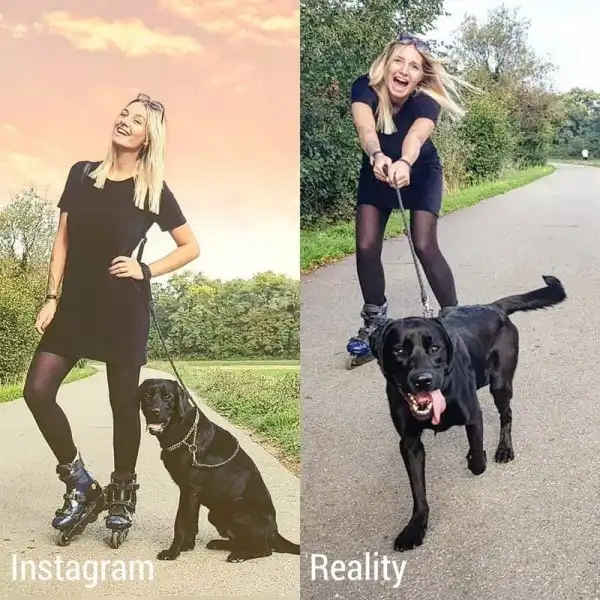 Девушка из Швейцарии с юморком сравнивает обычную жизнь и то, какой её показывают в Инстаграме