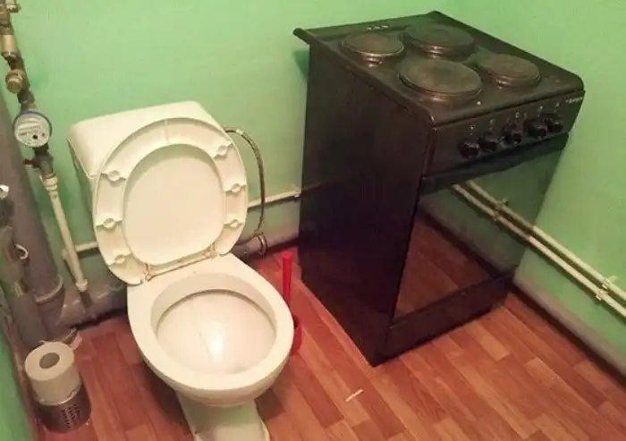 Планировка совмещенной кухни и ванной