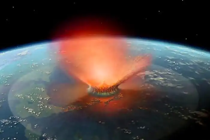 Что происходило в 1-ю минуту после падения метеорита во времена динозавров?
