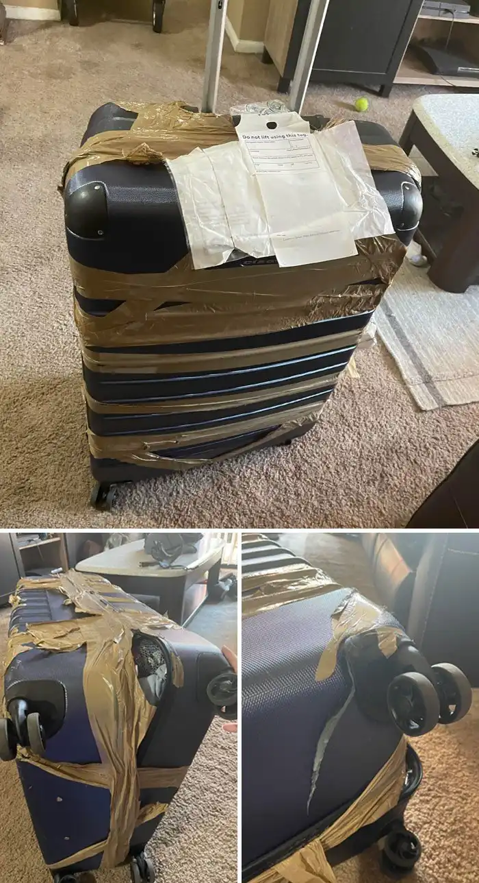 15 ситуаций, когда авиакомпании небрежно обращались с багажом, возвращая его в безобразном виде
