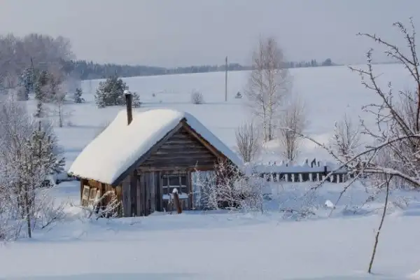 Снег и мороз в деревне