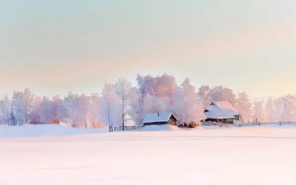 Снег и мороз в деревне