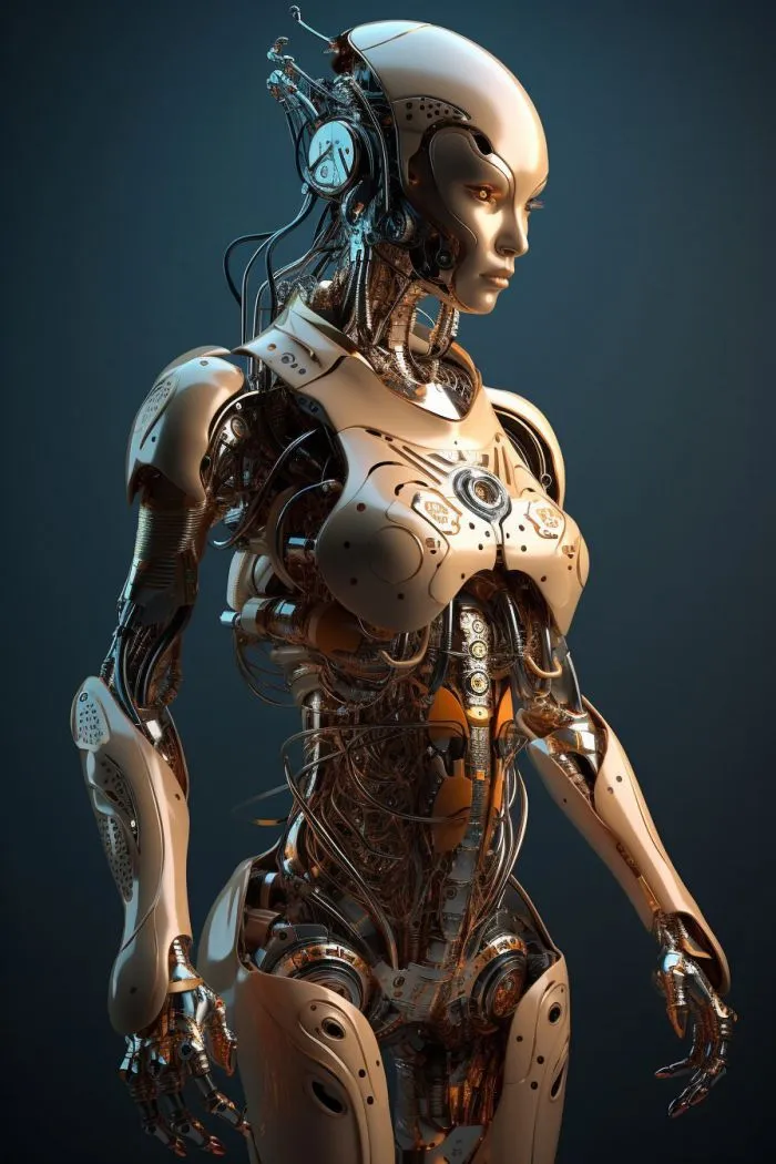Женоподобные андроиды, нарисованные нейросетью
