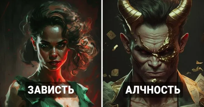 Нейромастер очеловечил семь смертных грехов, глядя на которые так и хочется умыться святой водой Нейромастер очеловечил семь смертных грехов, глядя на которые так и хочется умыться святой водой