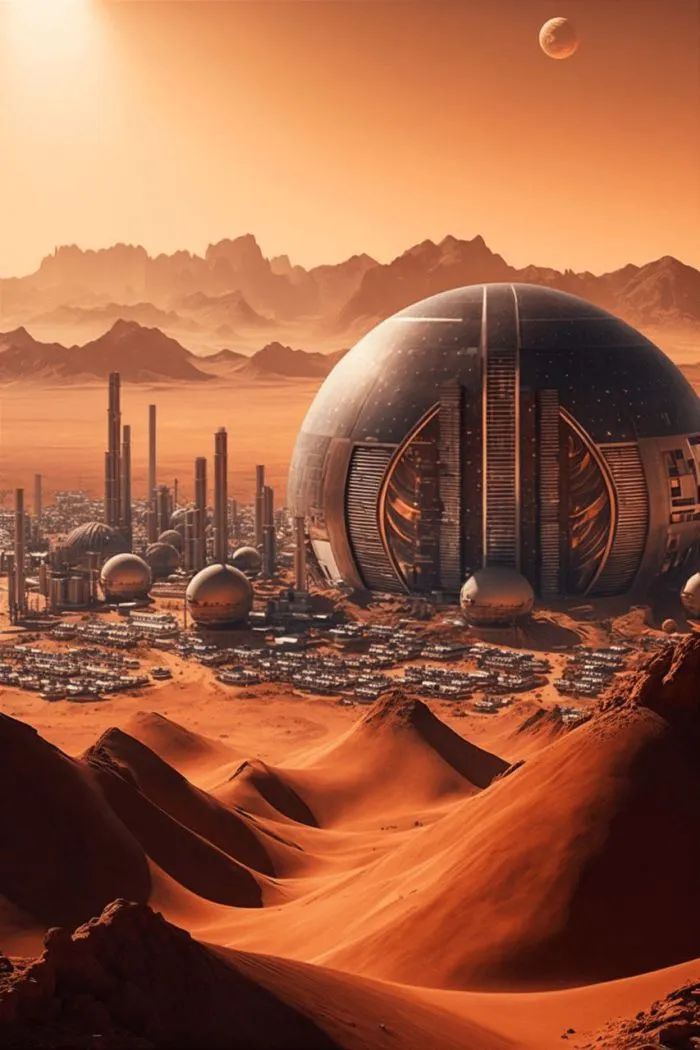 Красные пески, высокие технологии и таинственные поселенцы: как выглядело бы освоение Марса, по мнению ИИ