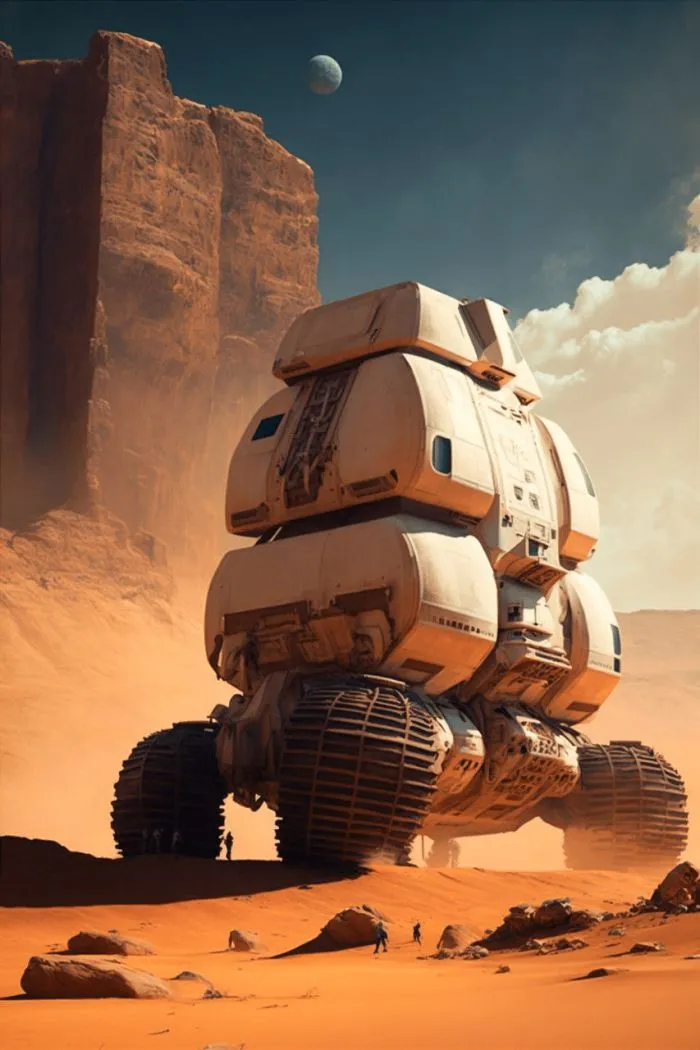 Красные пески, высокие технологии и таинственные поселенцы: как выглядело бы освоение Марса, по мнению ИИ