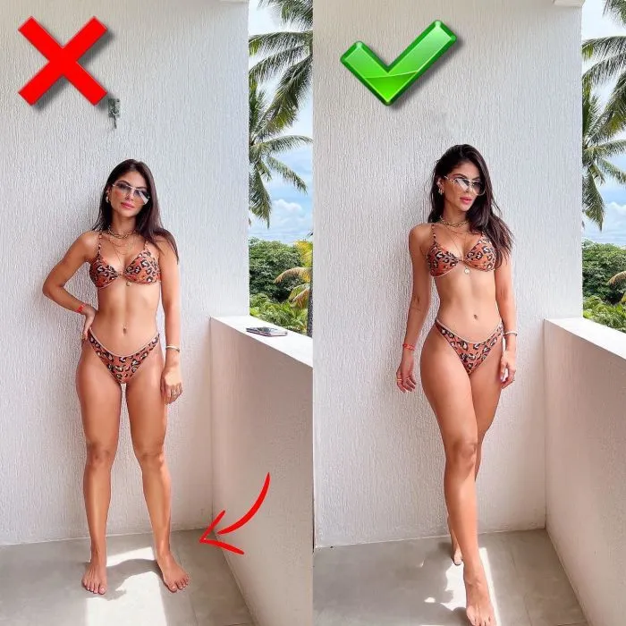 Девушка показала, как правильно фотографироваться в купальнике, чтобы избежать неудачных кадров Девушка показала, как правильно фотографироваться в купальнике, чтобы избежать неудачных кадров