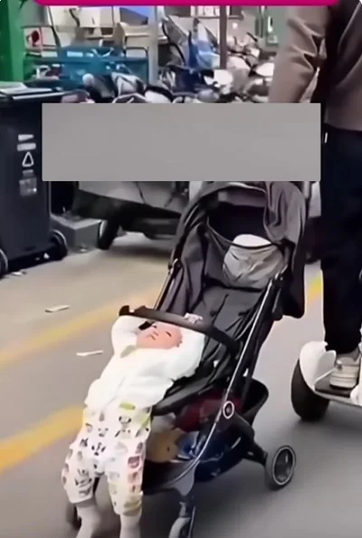 Папаша на самокате не смотрит за ребенком... 😱