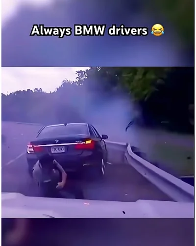 Водитель BMW 7 дрифтанул и устроил аварию